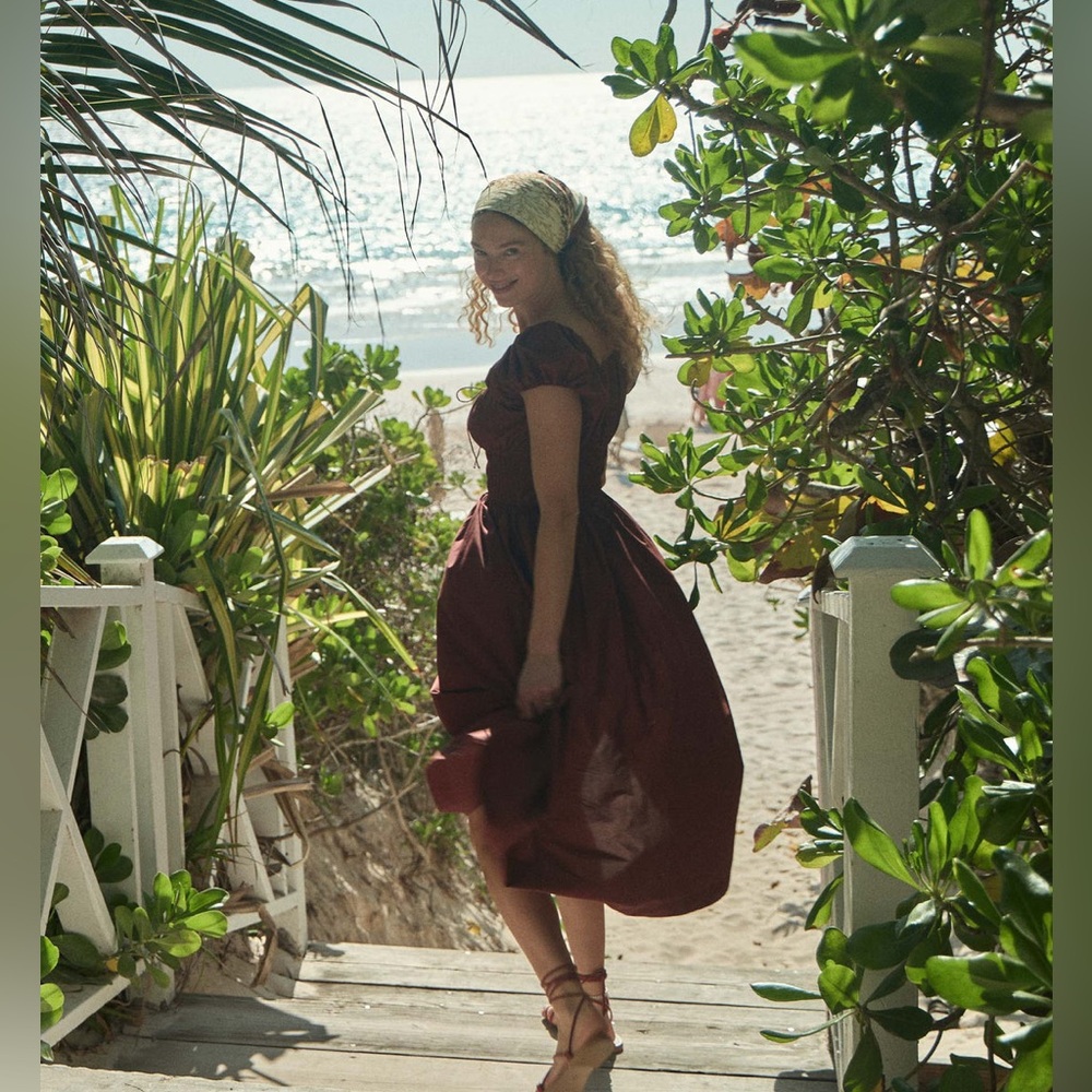 NEW DÔEN Quinn Dress In Amberwood Size Large - Picture 14 of 16